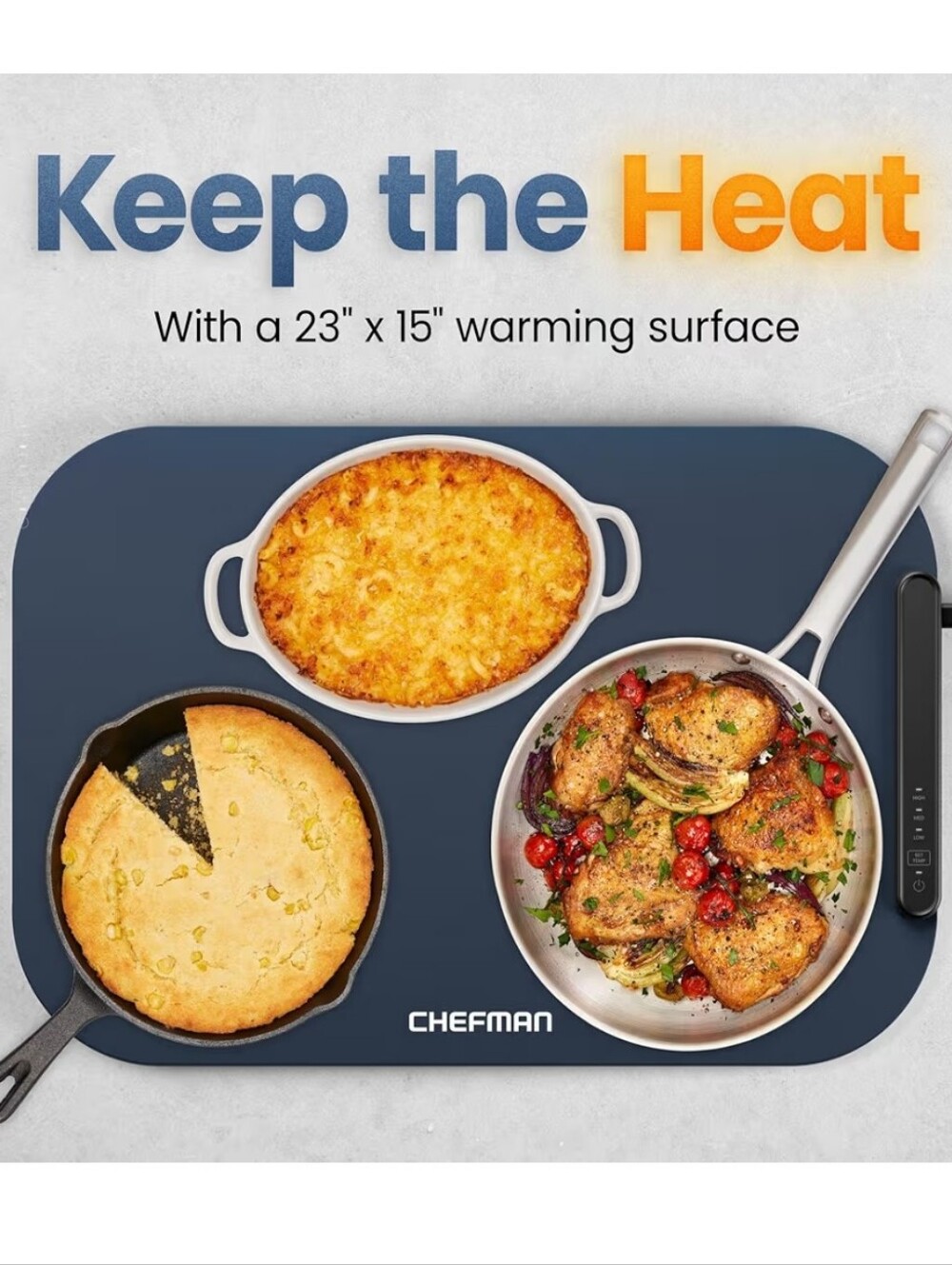 Chefman NWT Large Blue Warming Tray